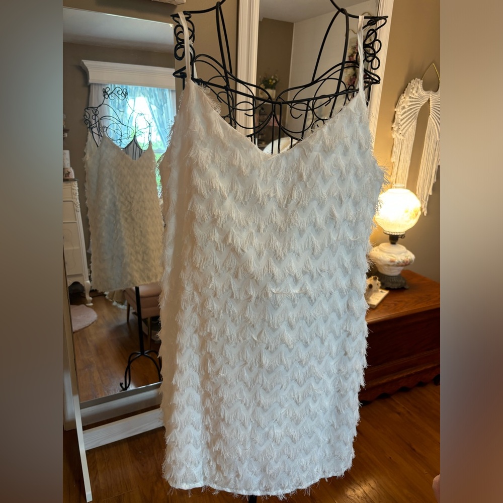 Elegant White Textured Dress